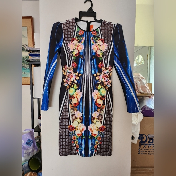 Clover Canyon Winter Solstice Long Sleeve Sheath Dress Size Medium - Picture 7 of 14